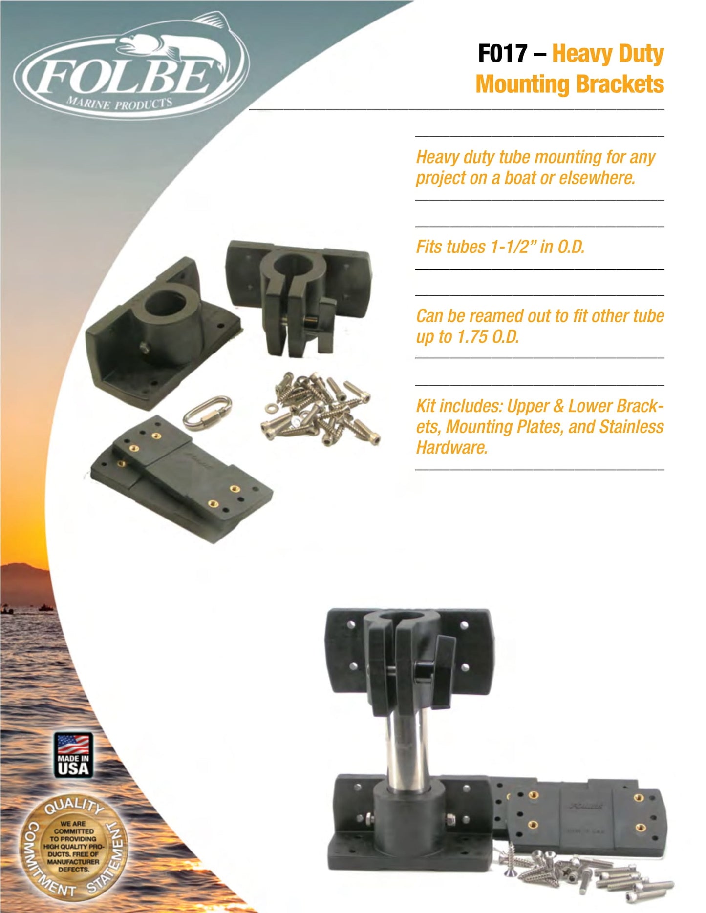 F017 - Mounting System for 1.5" O.D. Tubes