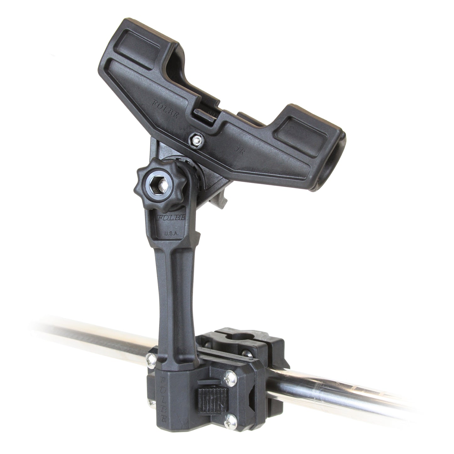 F105 - JR Advantage Extended Rail Mounted Rod Holder (Fits 1.040"-1.35" Round Rails)