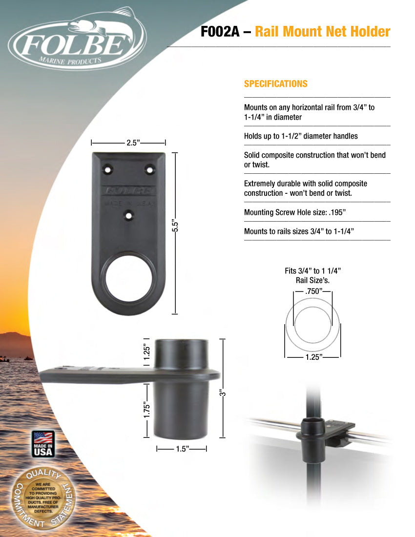 F003 - Rail Mount Net Holder