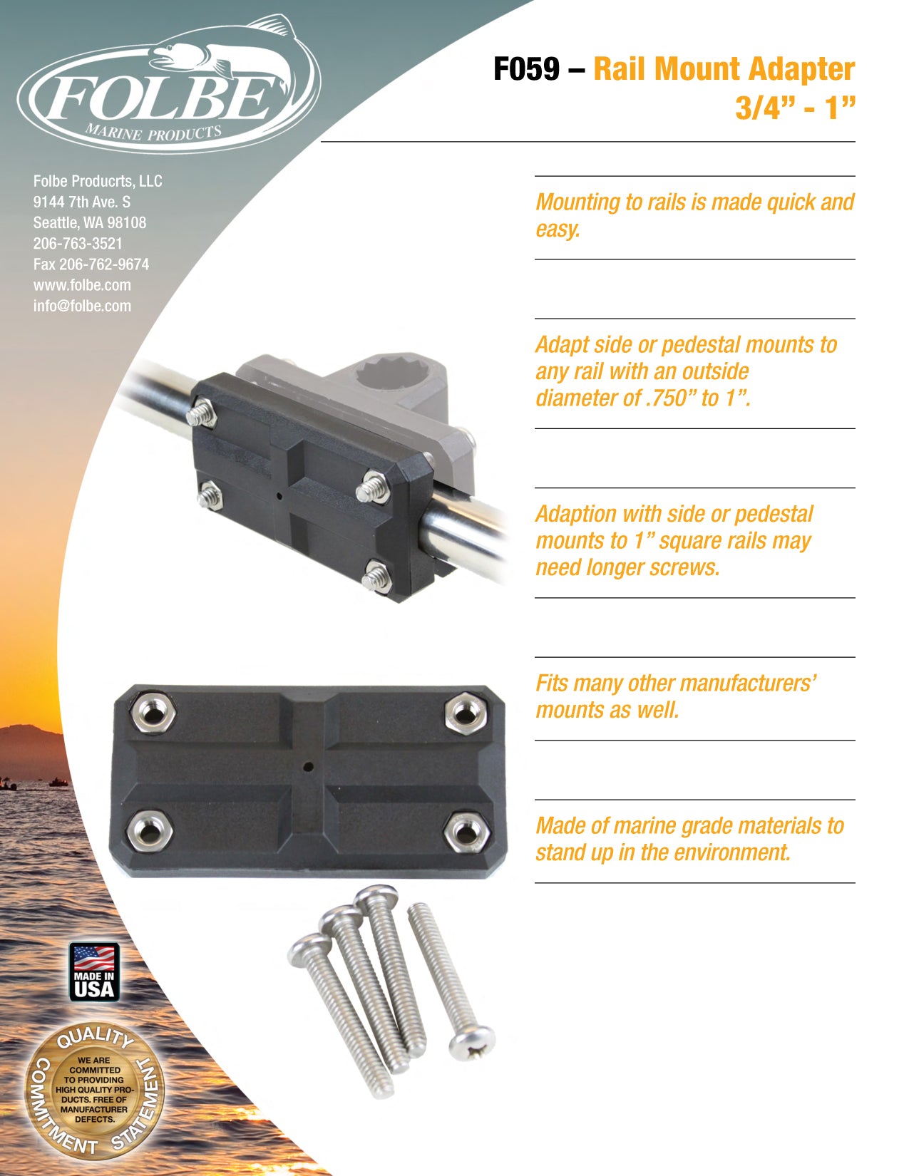F059 - Rail Mount Adapter Kit