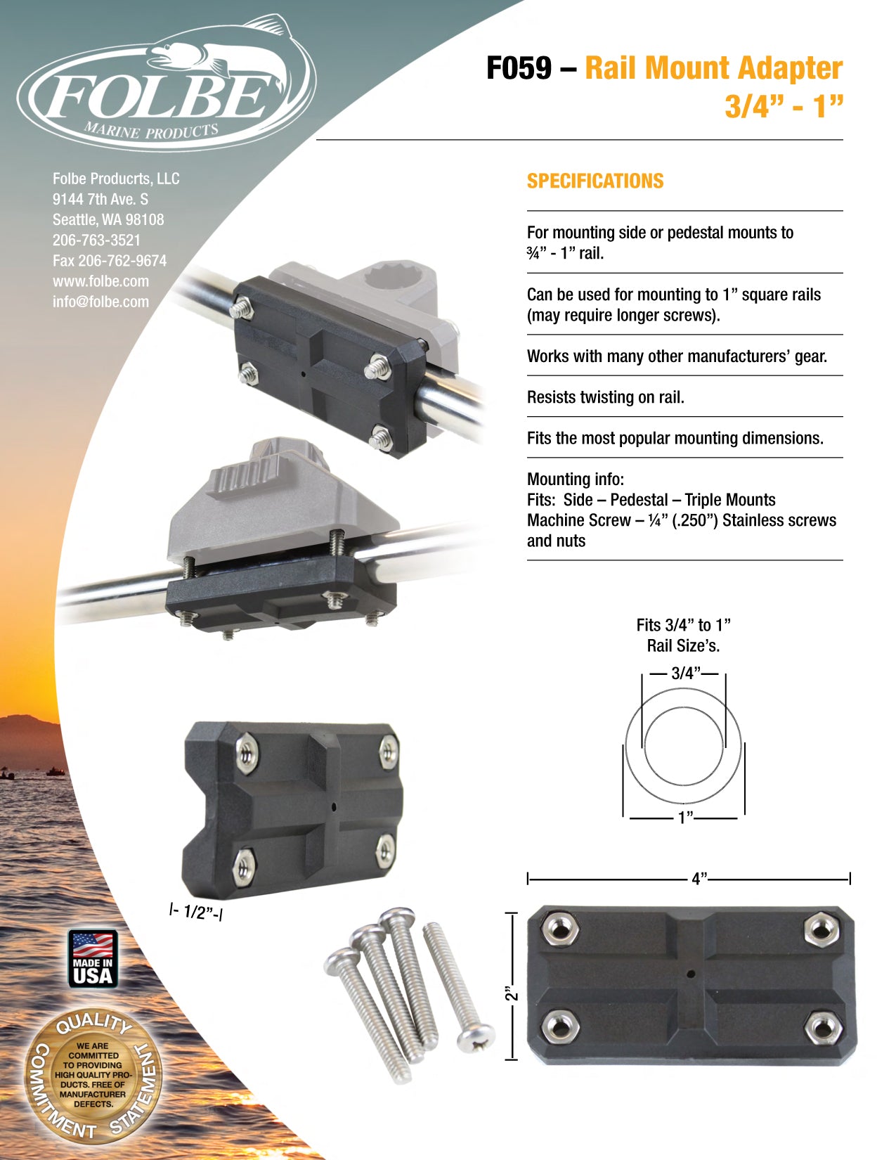 F059 - Rail Mount Adapter Kit