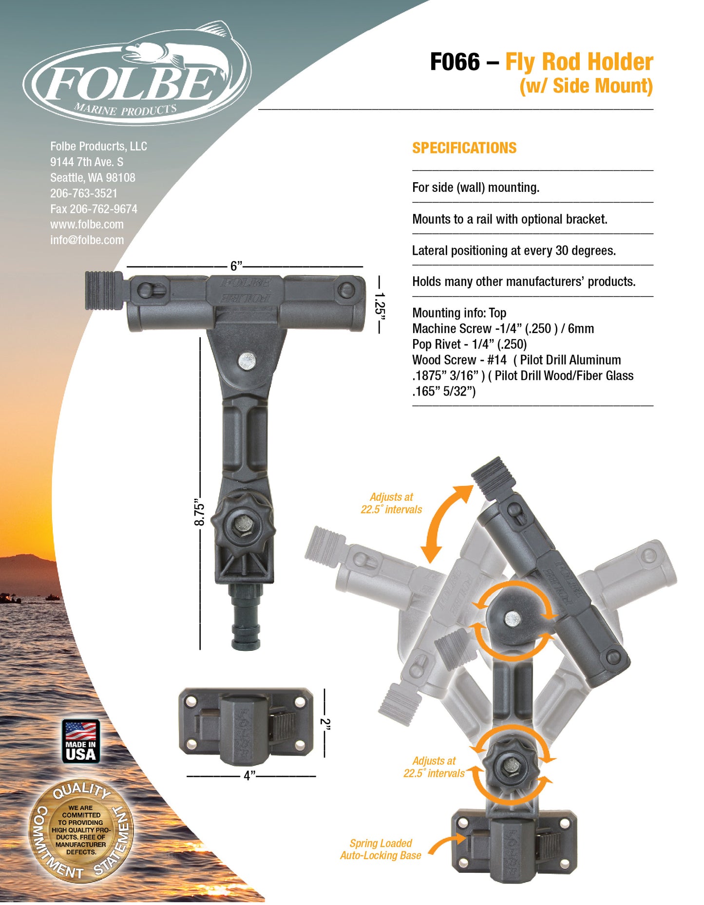 Folbe Fly Rod Holder (Single)