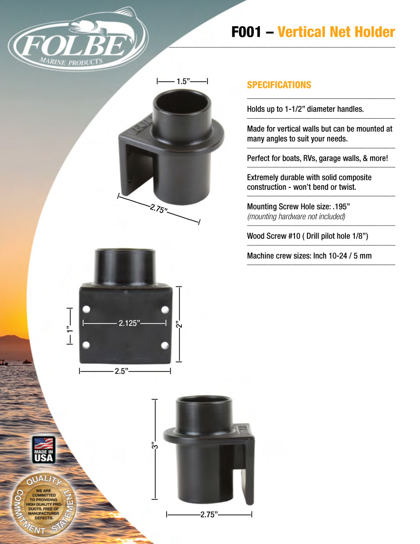 F001 - Net Holder - Vertical Mount