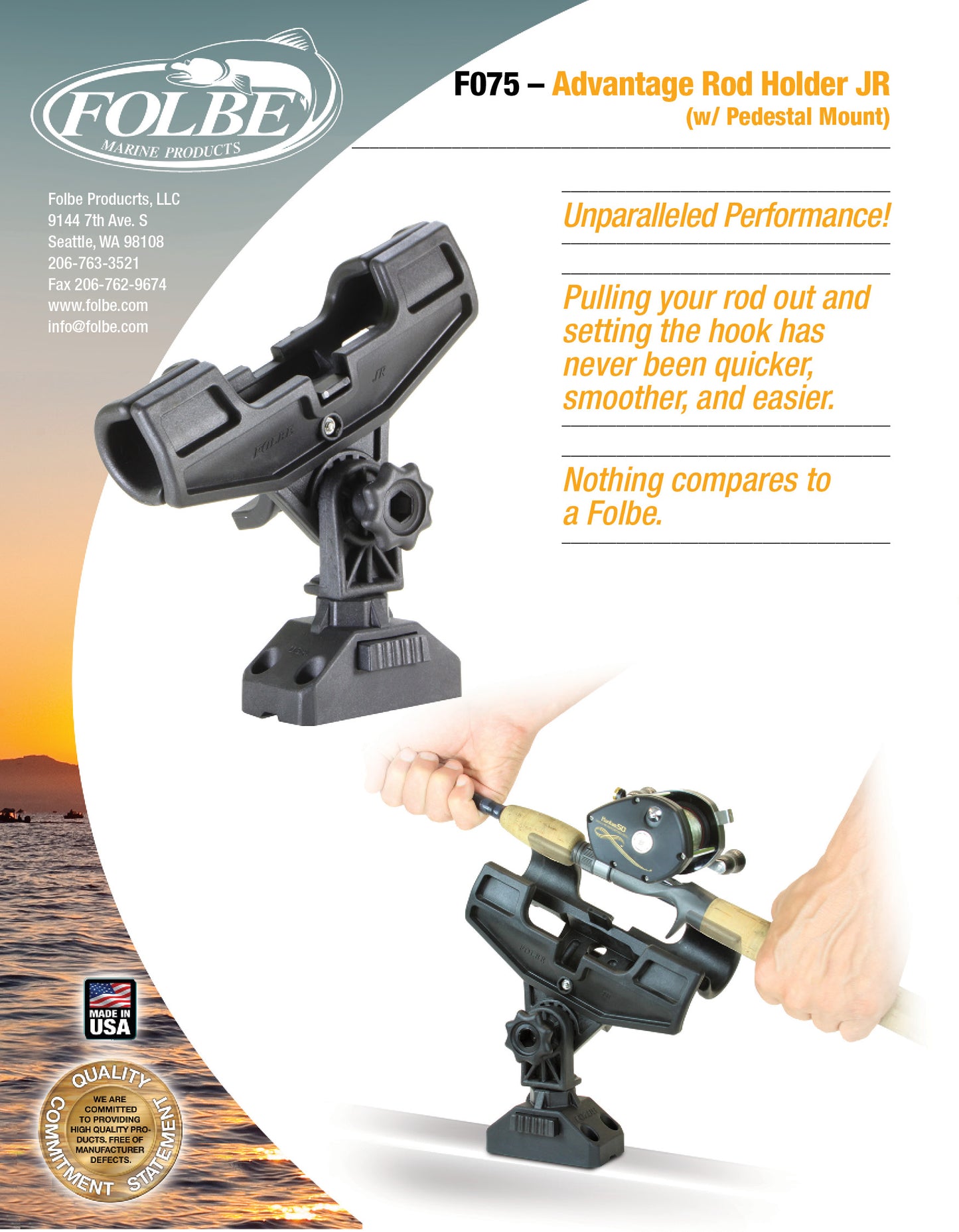 F075 - JR Advantage Rod Holder - Pedestal Mount