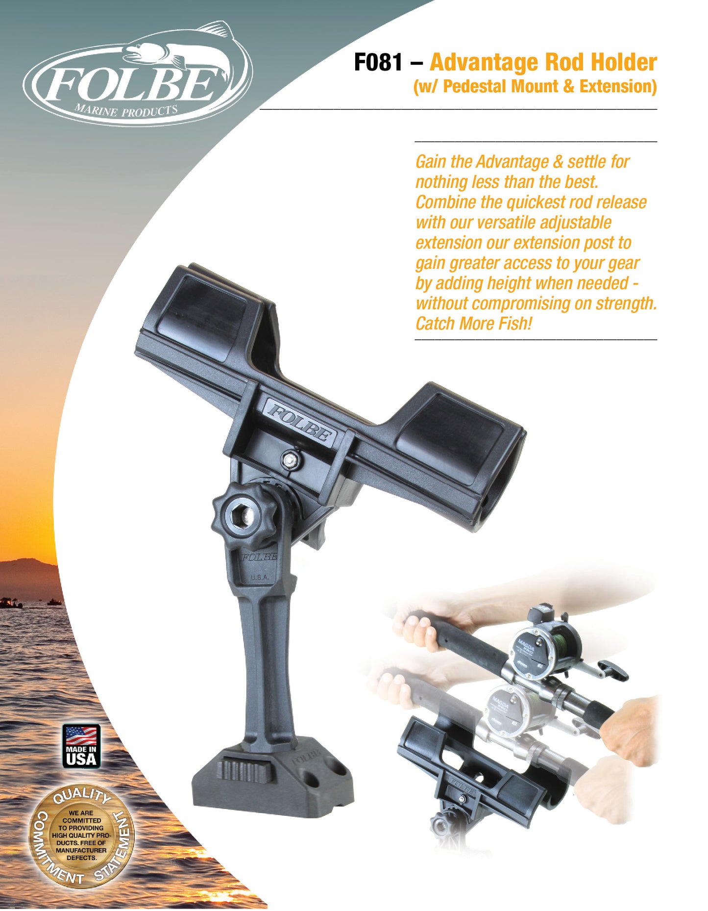 F081 - Advantage Extended Rod Holder with Pedestal Mount