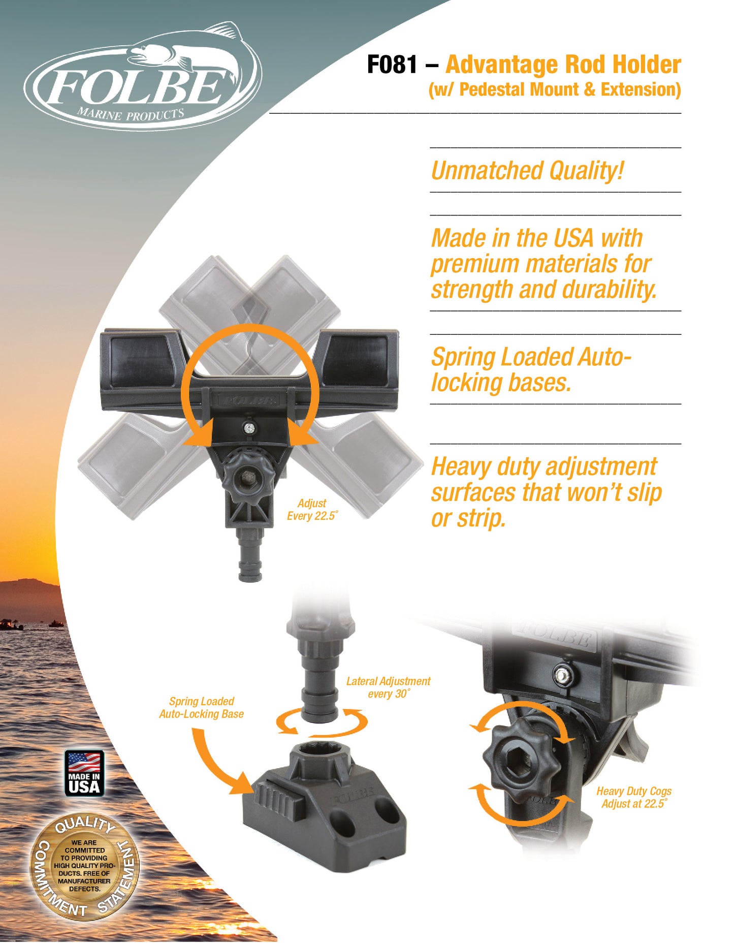 F081 - Advantage Extended Rod Holder with Pedestal Mount