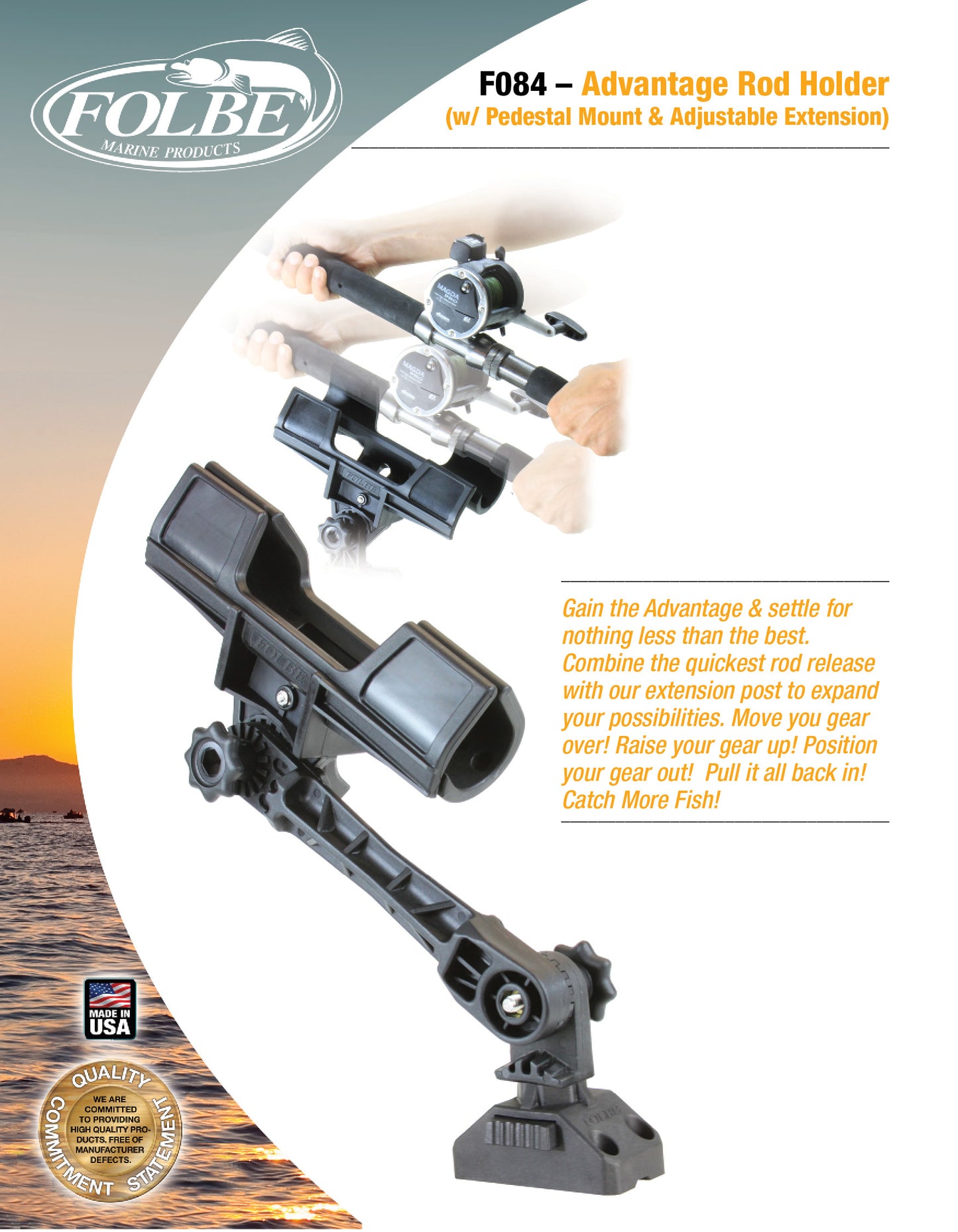F084 - Advantage Adjustable Extension Post with Pedestal Mount