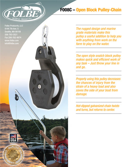 F008 - Open Block Pulley with Chain